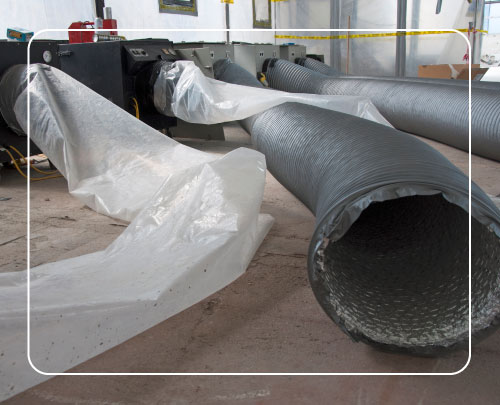 Professional asbestos removal in a commercial building