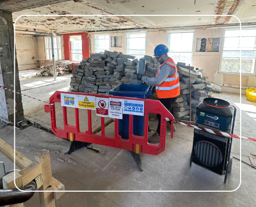 Organised and clean soft strip demolition site management